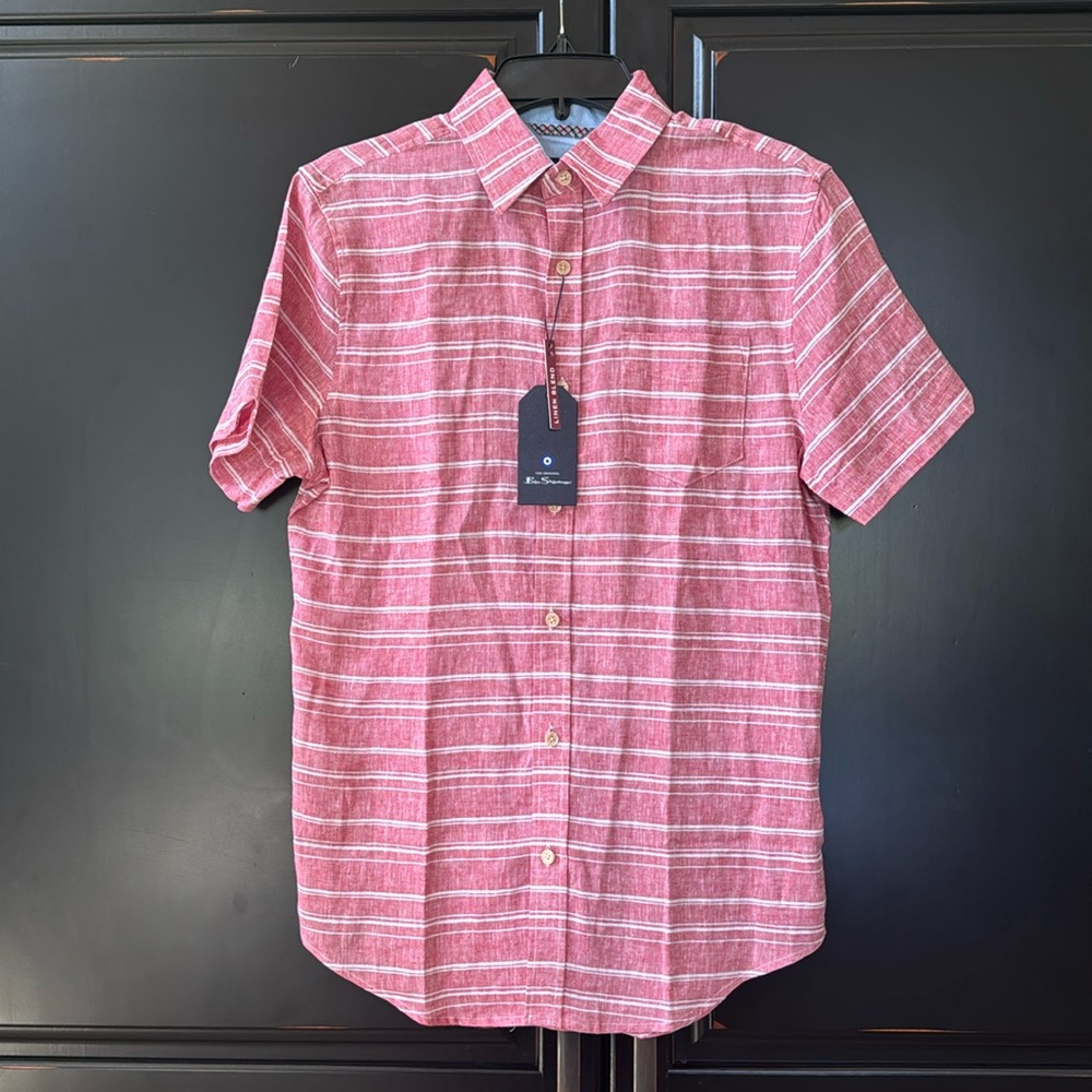 *NEW WITH TAGS* BEN SHERMAN ORIGINAL LINEN BLEND SHIRT Size S